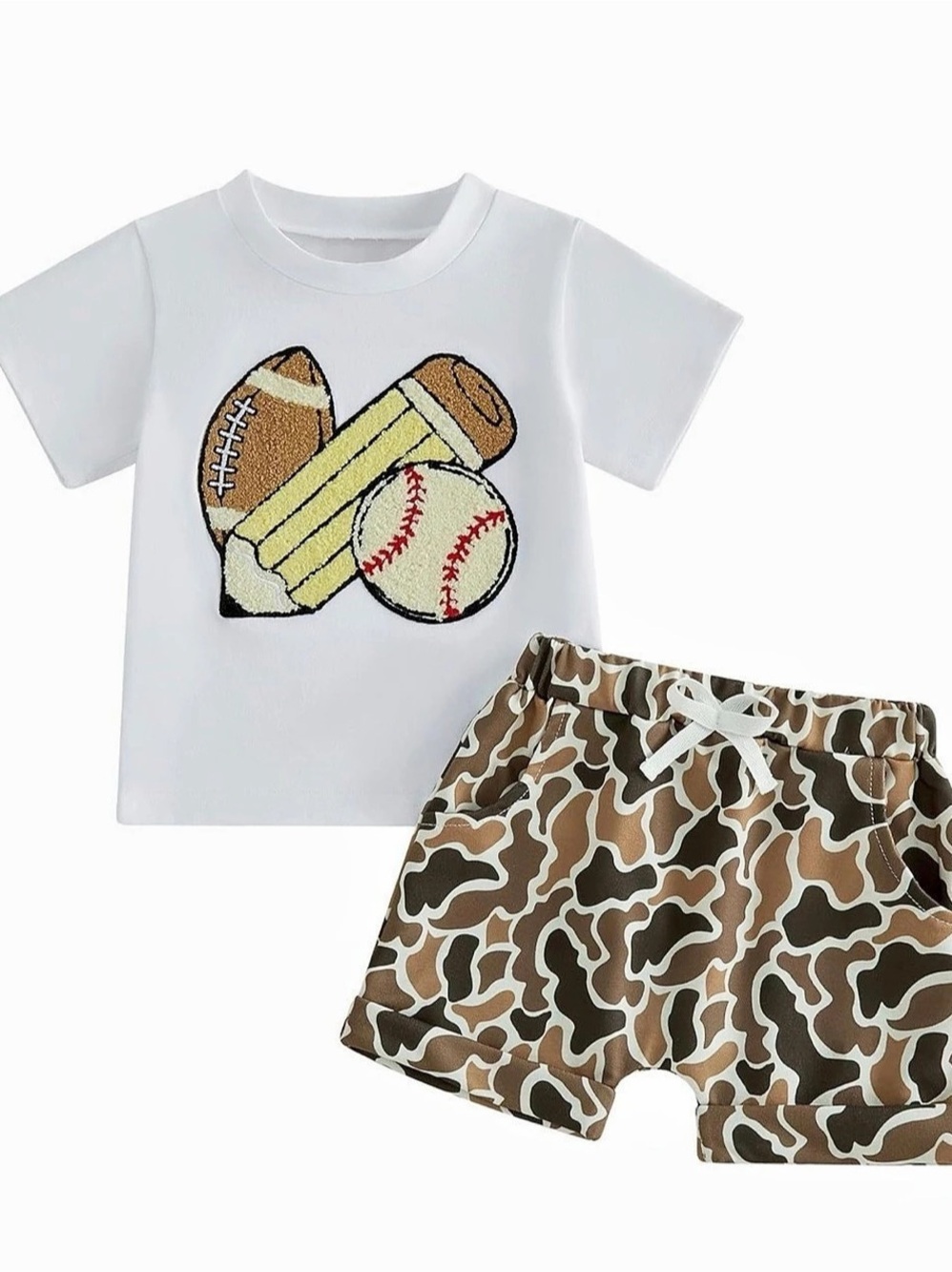 Toddler Kids Baby Boy School Set 3Y-4Y Baseball Camo Short Set